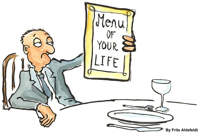 A cartoon-style image representing autonomy and choice, featuring a playful "Menu of Your Life." This vibrant design emphasizes personal decision-making and individual rights in care.